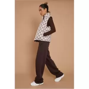 Image of I Saw It First Brown Monogram Gilet - Brown