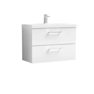 Image of Nuie Arno 800mm Wall Hung 2 Drawer Vanity & Basin 1 Gloss White