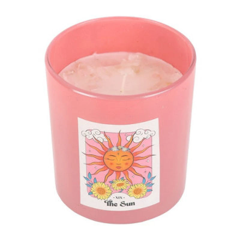 Image of Something Different Something Different The Sun Rose Quartz Candle & Holder in Pink Pink One Size Unisex 5063527153739