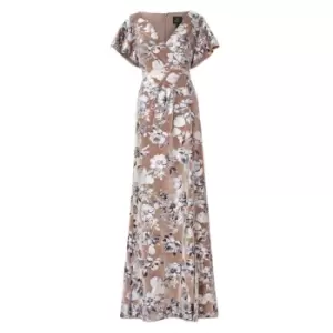 Image of Adrianna Papell Foiled Velvet Gown - Brown