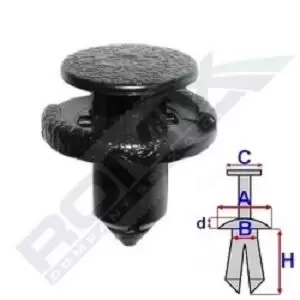 Image of ROMIX Clip, trim-/protection strip C10077 TOYOTA,NISSAN,LEXUS,Yaris Schragheck (_P1_),AYGO (WNB1_, KGB1_),RAV 4 II (CLA2_, XA2_, ZCA2_, ACA2_)