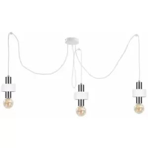 Image of Keter Unica Cluster Pendant Ceiling Light White, Silver, 3x E27