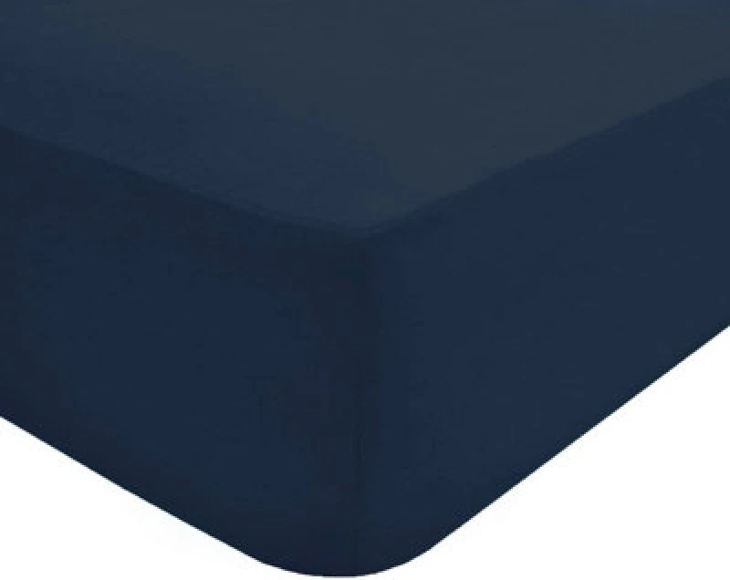 Image of Smart Living Smart Living Luxury Non-Iron Easy CarePolycotton 32cm Deep Fitted Bedsheet in Navy Size: Double Fitted Navy Double Fitted Unisex 505624
