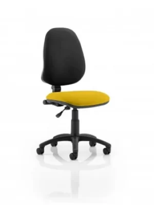 Image of Eclipse I Lever Task Operator Chair Bespoke Colour Seat Yellow