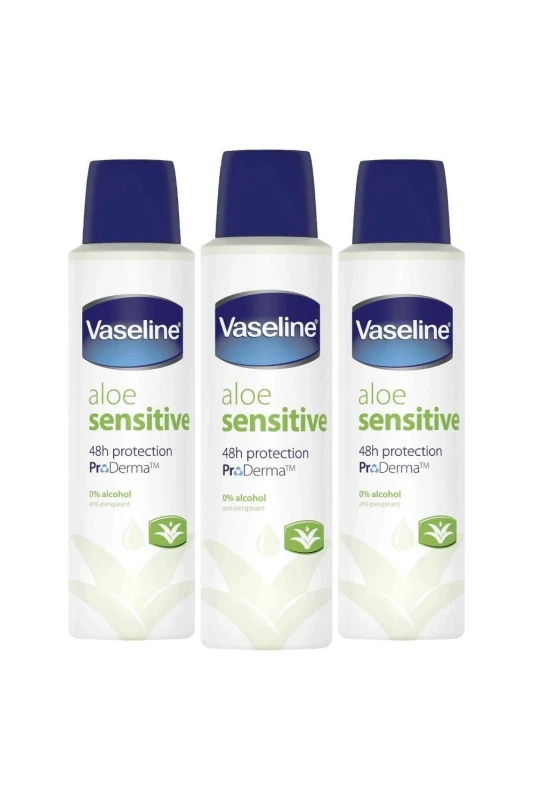 Image of Vaseline ProDerma Aloe Fresh 'Antiperspirant Deodorant', 3 x 150ml White unisex