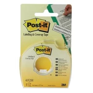 Image of Post-it Cover Up and Labelling Tape 8.4mmx17.7m Low Tack 652H