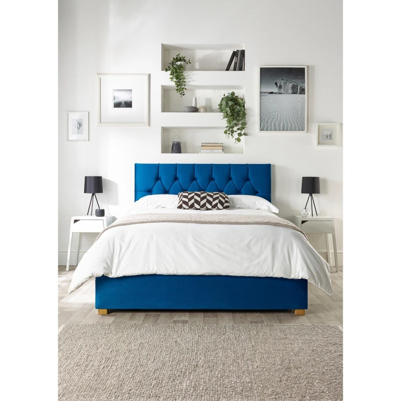 Image of Catherine Lansfield Boutique Ottoman Bed Navy unisex Single