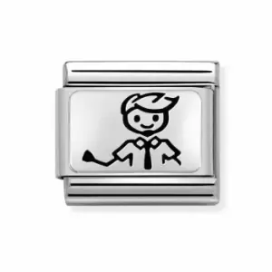 Image of Nomination Classic Silver My Super Family Dad Charm