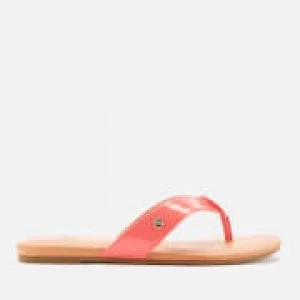 Image of UGG Womens Tuolumne Patent Flip Flops - Pop Coral - UK 3