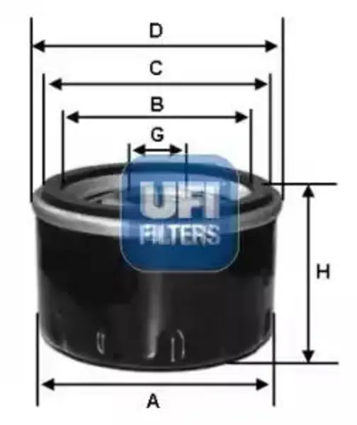 Image of UFI 23.519.00 Oil Filter Oil Spin-On
