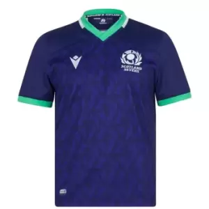 Image of Macron Scotland Rugby 7s Home Rugby Shirt 2021 2022 - Blue