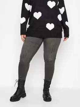 Image of Yours Cat Scratch Jegging - Washed Black