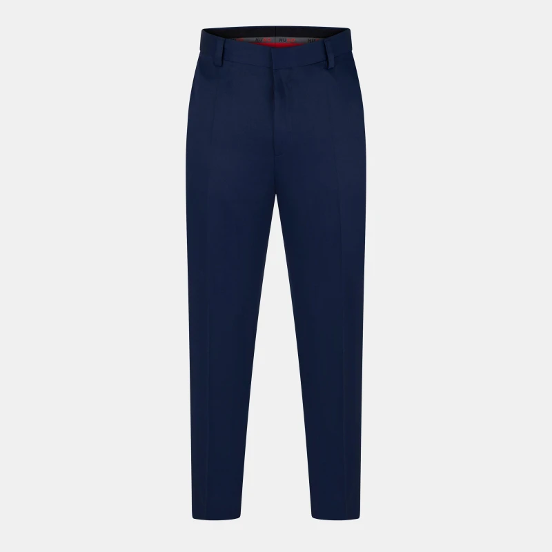 Image of Hugo Mens Tailored Straight Leg Trousers Dark Blue male 32