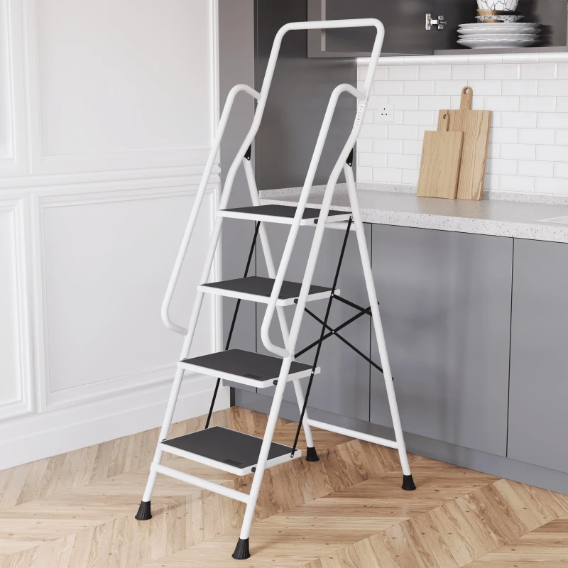 Image of Lassic Home Vida 4 Step Ladder With Handrail White unisex 4 Step