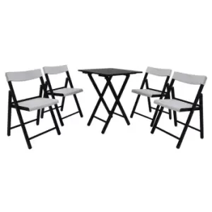 Image of Tramontina Teak Wood 5 Pcs. Folding Bistro Set - Tobacco White