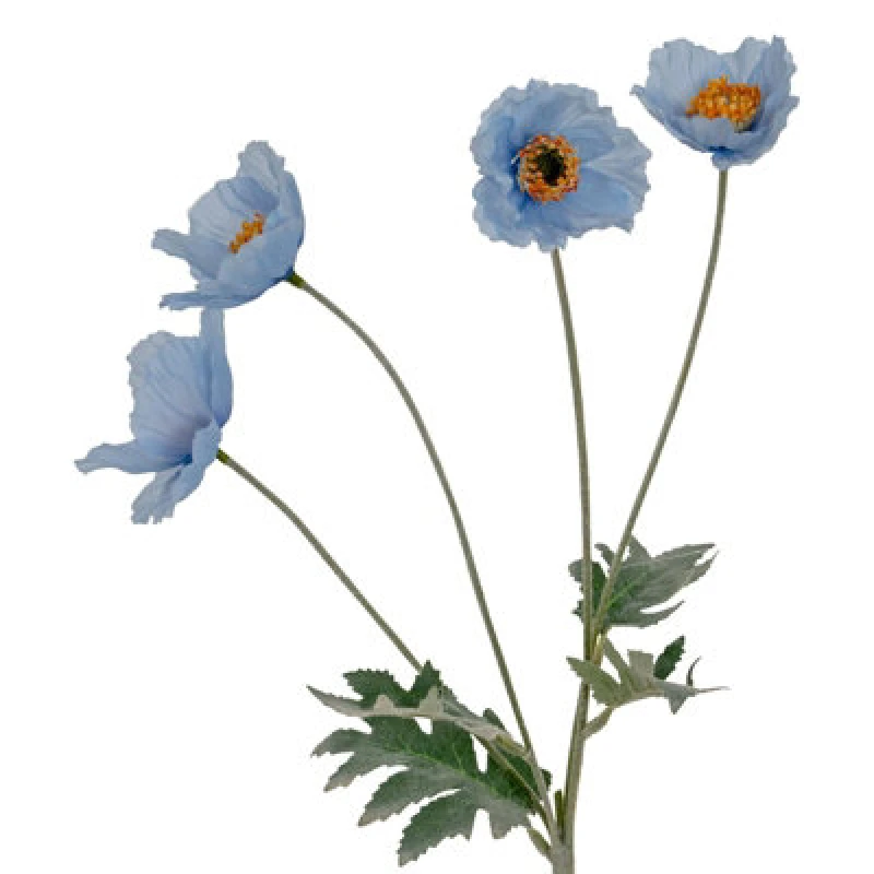 Image of Hill Interiors Poppy Artificial Flower Spray Blue (One Size)
