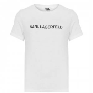 Image of KARL LAGERFELD Junior Boys Basic Print T Shirt - WHITE