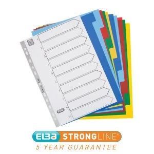 Image of Elba A4 Polypropylene Dividers Europunched 10 Part Multicoloured Single