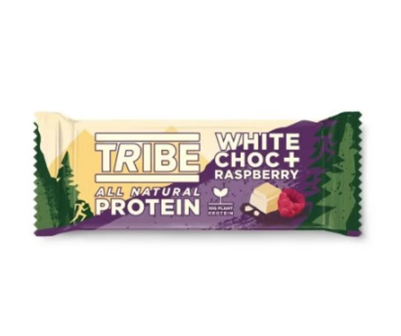 Image of 32 x Tribe White Choc & Raspberry Natural Protein Bar 46g FULL CASE BBE 31/12/20
