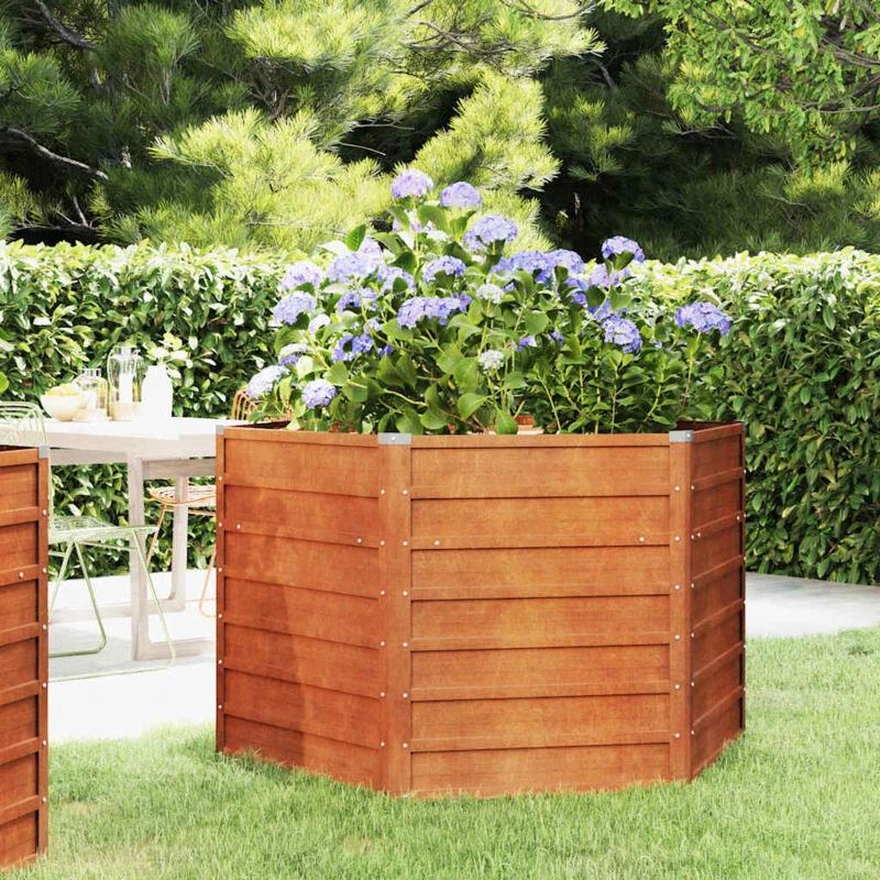 Image of vidaXL Garden Raised Bed Rusty 129x129x77cm Corten Steel, Brown 151947