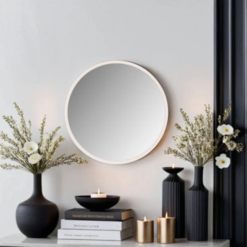 Image of Yearn Mirrors Yearn Mirrors Round Wall Mirror White 40cm White One Size Unisex 0756406341840