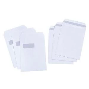 Image of Value C4 Pocket Window Envelopes Press Seal White Pack of 250 2735