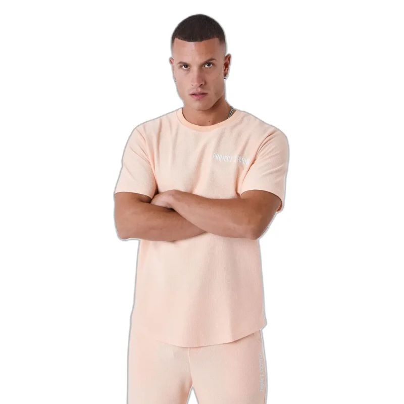 Image of Project X Paris Plain textured T-Shirt Project X Paris Beige Male XS