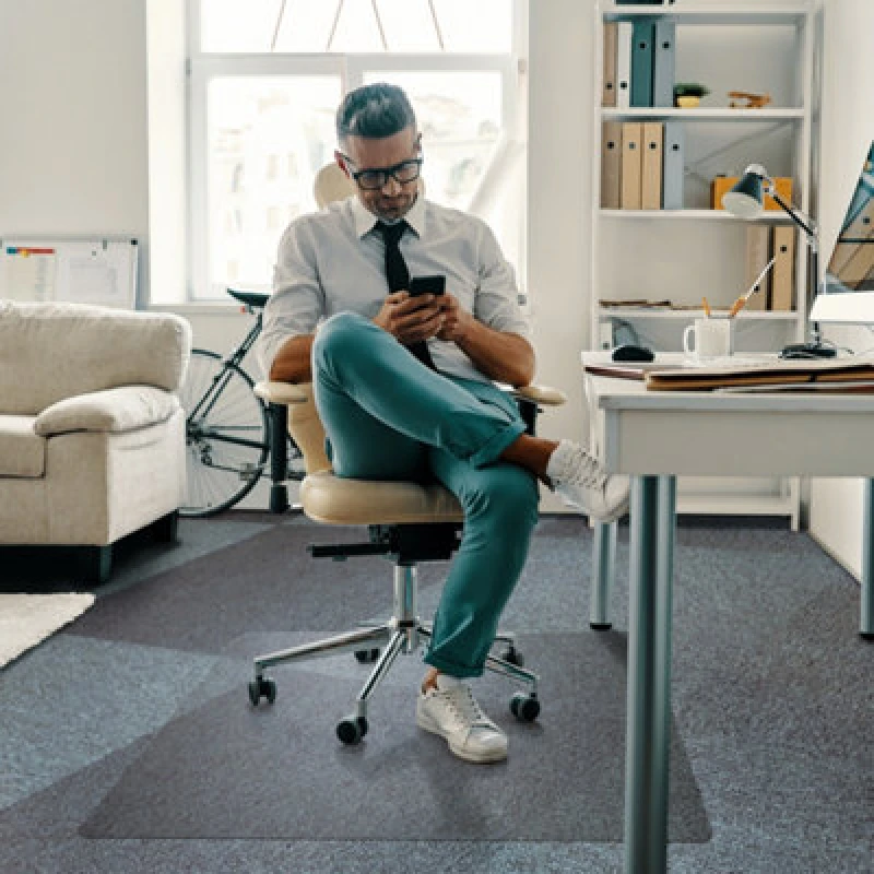 Image of Floortex Ecotex Polycarbonate Heavy Duty Chair Mat For Carpets - Eco Friendly Bioplus 116 X 150Cm