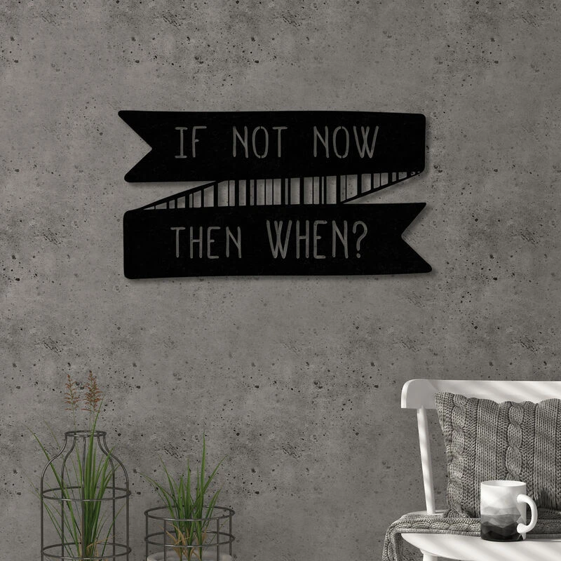 Image of DECORTIE METAL WALL ART NO.6 NOW - Black M.DK.T.13332.7