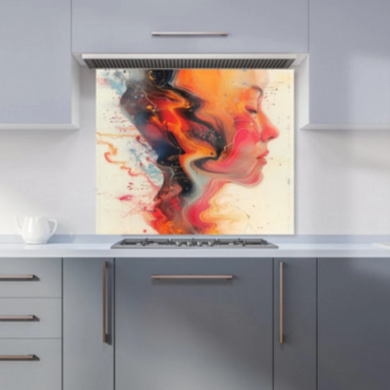 Image of Warren Reed - Designer Paint Splash Tea Towel in Green Green Unisex