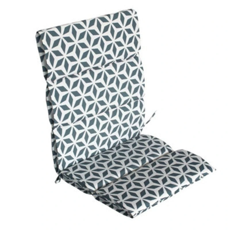 Image of Streetwize Outdoor Geo Grey Full Length Seat Cushion Pair - Blue Blue One Size