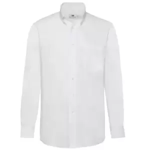 Image of Fruit Of The Loom Mens Long Sleeve Oxford Shirt (M) (White)