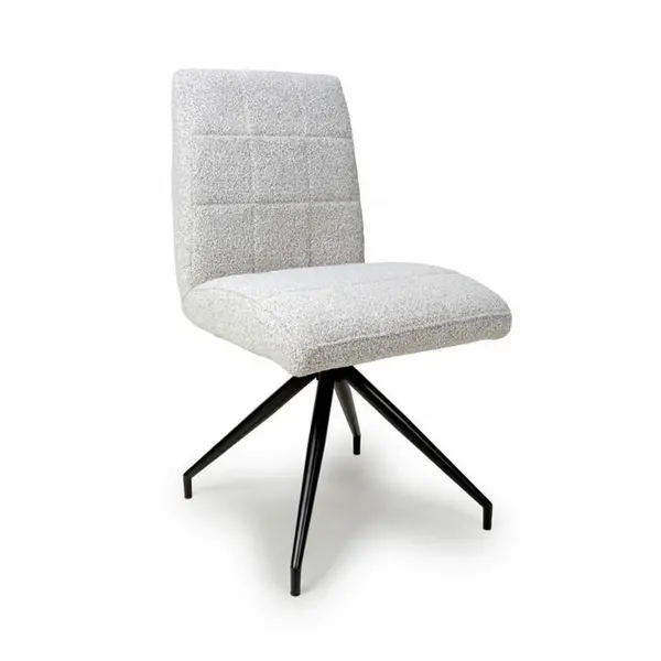 Image of Shankar Laurel Boucle Smoke Grey Dining Chairs - Grey 584785cm