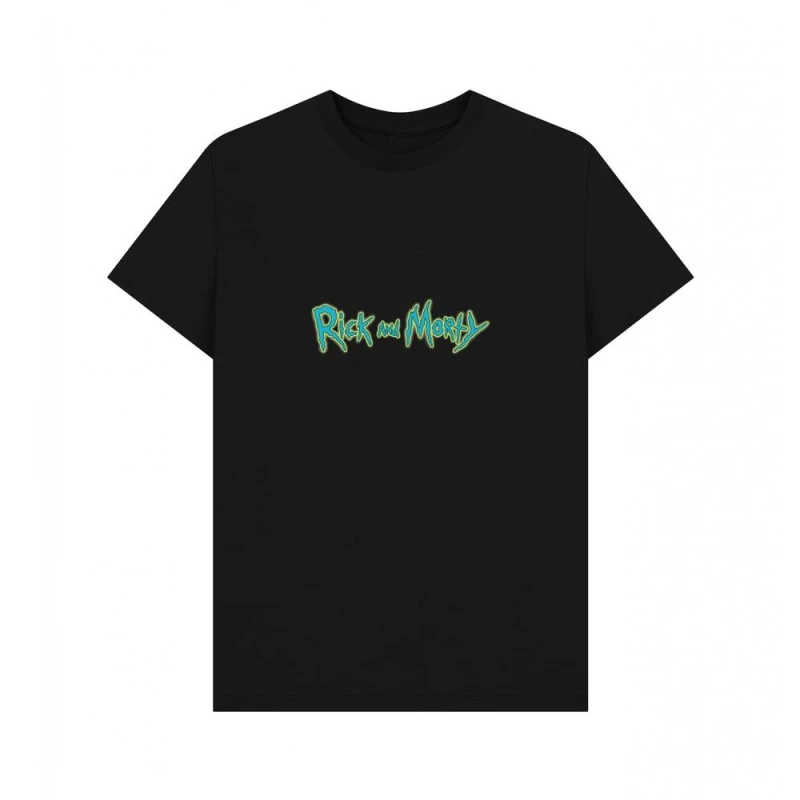 Image of Rick & Morty Mens Logo T-Shirt in Black Size: Small Black Male S