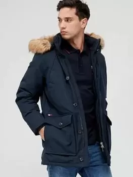 Image of Tommy Hilfiger Rockie Down Fill Parka, Desert Sky Navy, Size S, Men