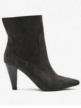 Image of Mint Velvet Ezra Suede Western Boot - Charcoal, Size 40, Women
