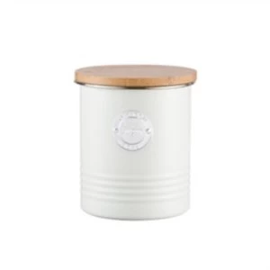 Image of Typhoon Living 1 Litre Sugar Canister - Cream Steel 11 x 11 x 13.5 cm