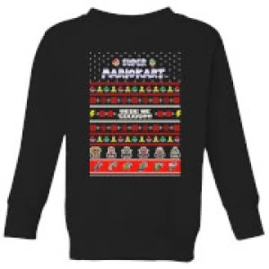Image of Nintendo Mario Kart Here We Go Kid's Christmas Sweatshirt - Black - 7-8 Years