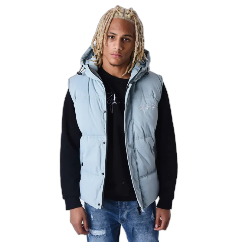 Image of Project X Paris Hooded sleeveless jacket Project X Paris Bleu Male S