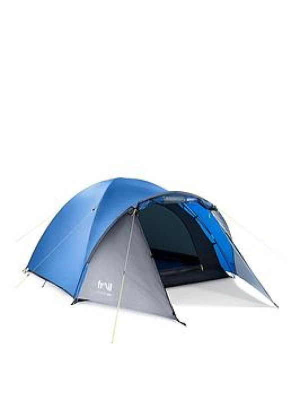Image of Trail Outdoor Leisure Bracken 3 Man Tent With Porch Waterproof at 3000mm HH Camping Festival Trail Blue unisex