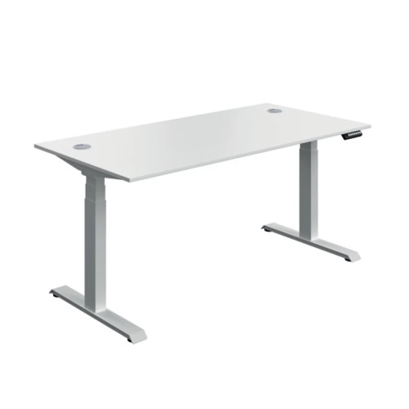 Image of Serrion Dual Motor Sit/Stand Desk 1600x800x630-1290mm White/Silver KF800349