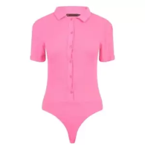 Image of I Saw It First Ribbed Bodysuit - Pink