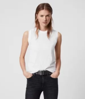 Image of AllSaints Womens Lightweight Cotton Imogen Tank Top, White, Size: M