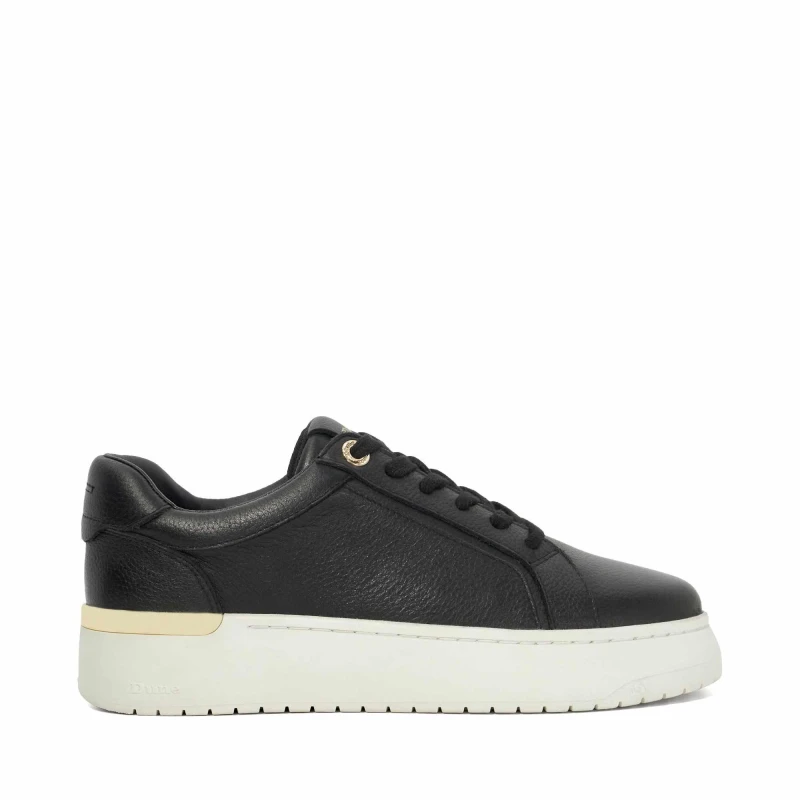 Image of Dune London Womens Emeelia Platform Trainers Black Leather female 3 (36)