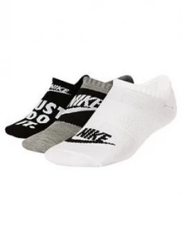 Image of Nike Everyday Socks (3 Pack) - Black/Grey/White