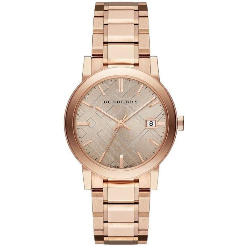 Image of Burberry BU9034 Rose Dial Rose Gold-Tone Ladies Watch