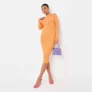 Image of Missguided Out Twist Front Midaxi Dress - Orange