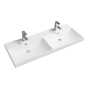 Image of Limoge Thick-edge Ceramic 120.5Cm Double Inset Basin With Scooped Full Bowl