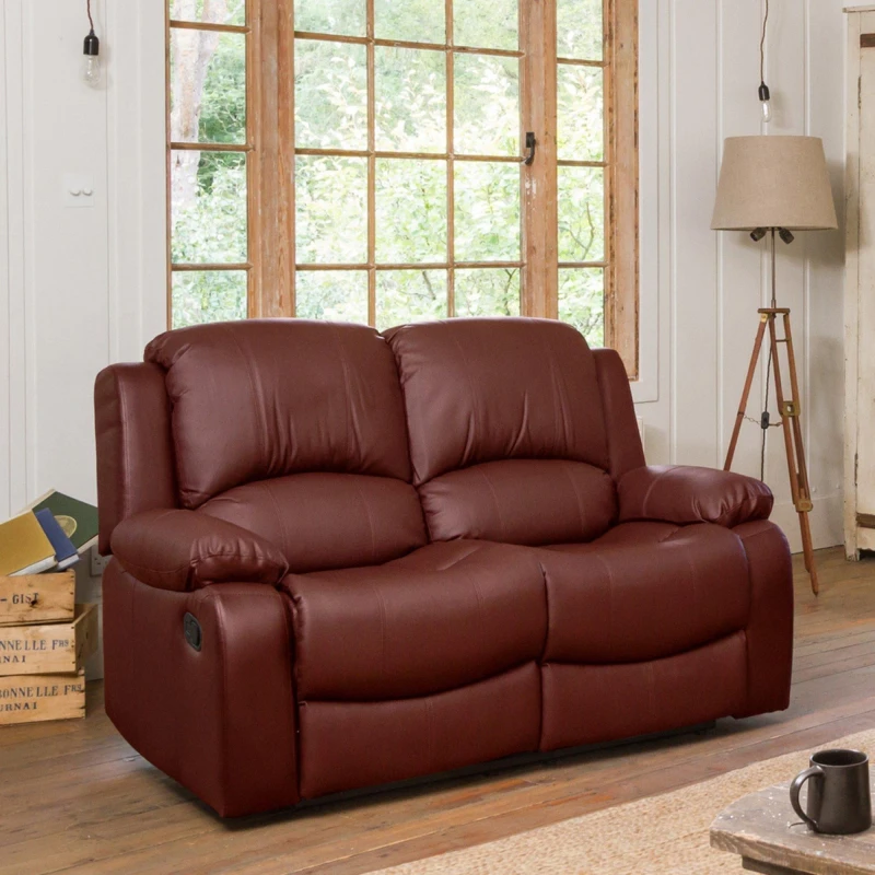 Image of Artemis Home Glendale 2 Seat Manual Recliner Sofa in Burgundy Burgundy Unisex