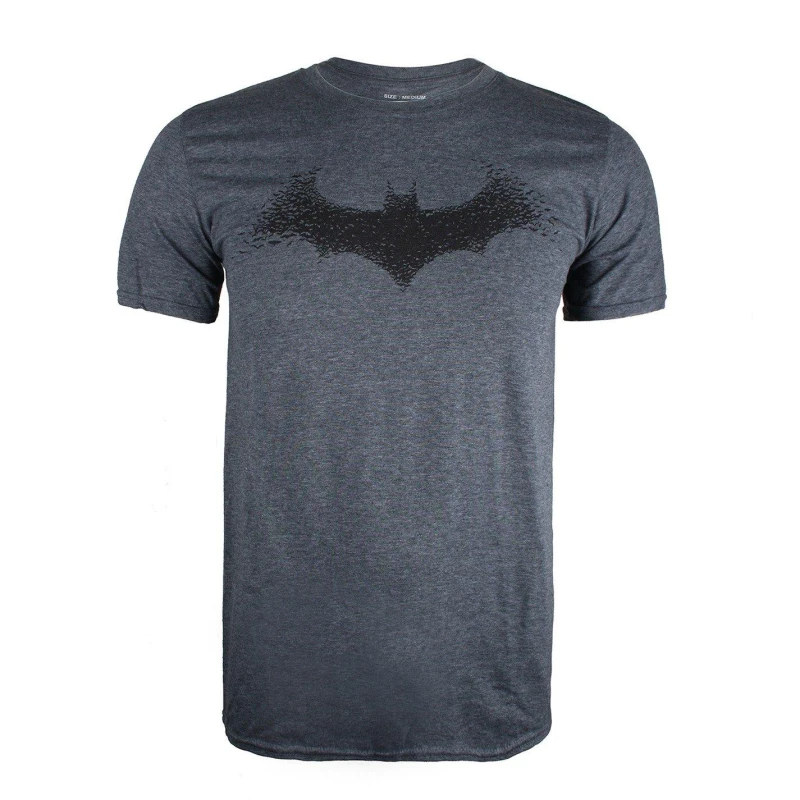 Image of Batman Men Batman Bat Logo Cotton Mens T-Shirt Dark Grey Size: Medium Dark Grey M Male 5052777472899